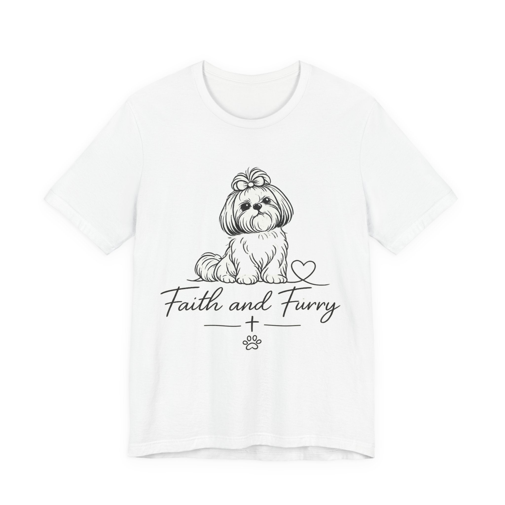 Faith and Furry T-Shirt — Cute Shih Tzu Dog Graphic Tee for Pet Lovers