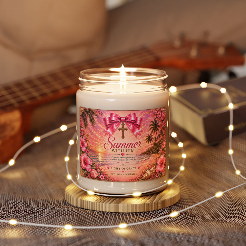 Summer With Him Scented Soy Candle — 9oz Inspirational Floral Beach Candle