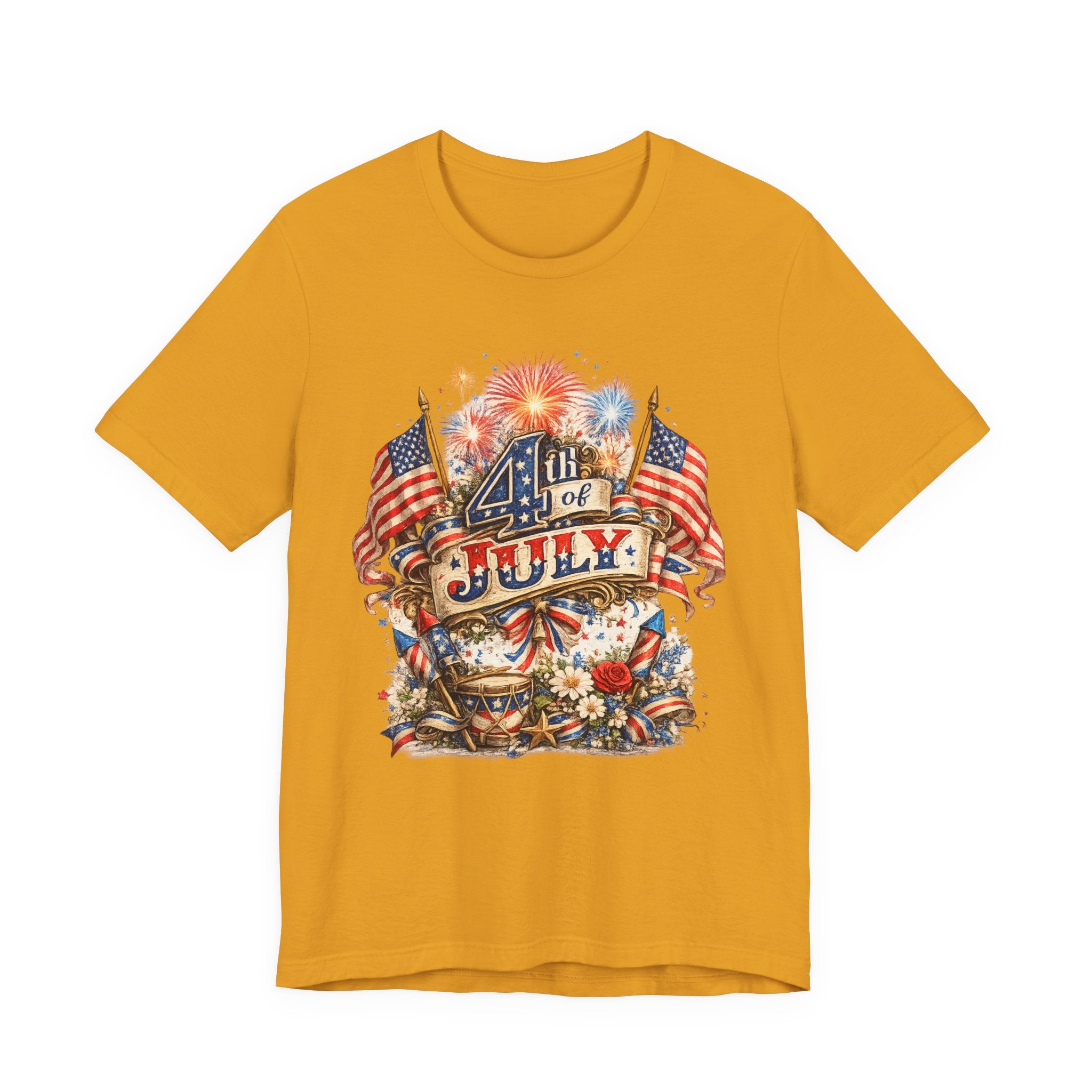 4th of July Fireworks T-Shirt — Patriotic American Flag Stars & Stripes Tee