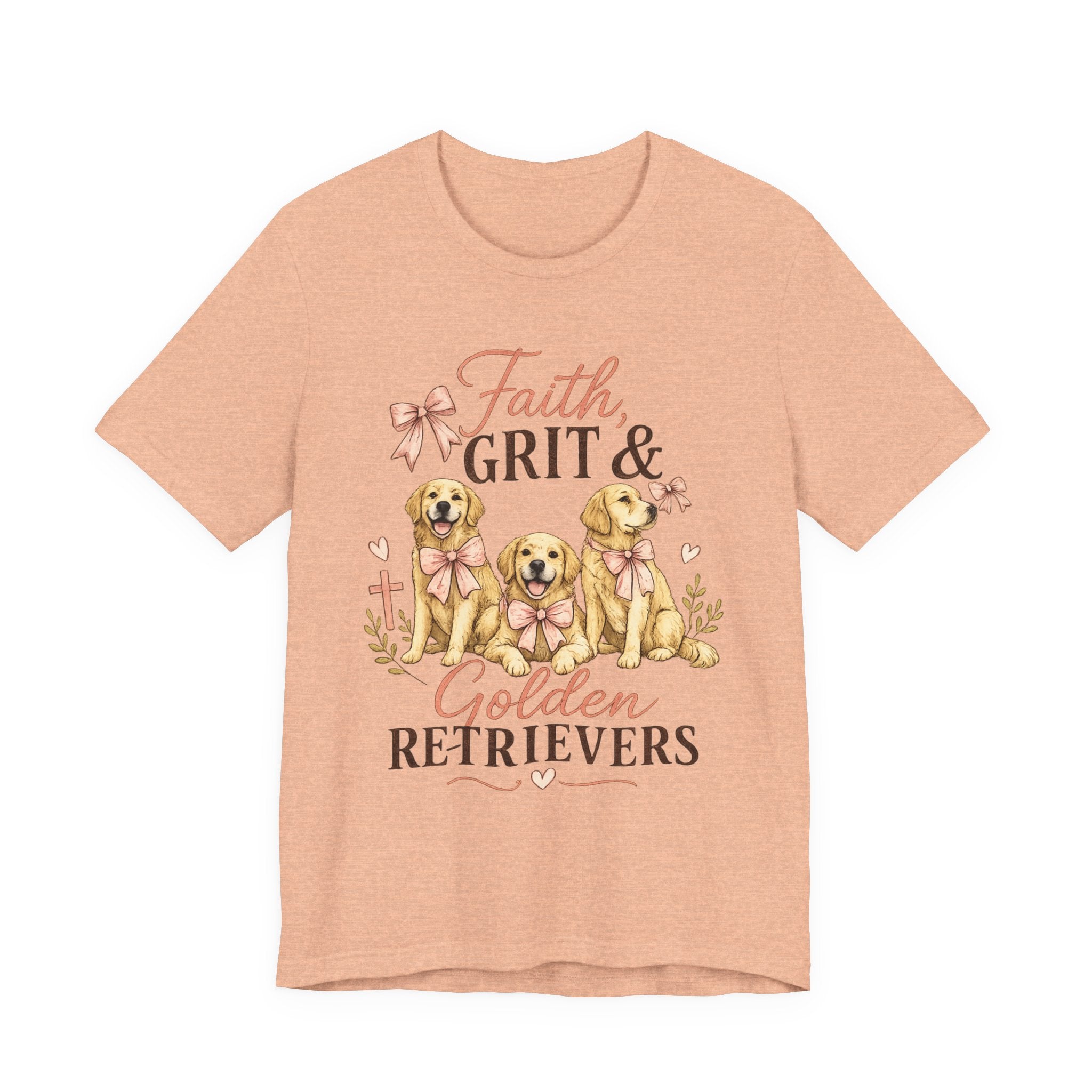 Faith, Grit & Golden Retrievers T‑Shirt — Cute Golden Retriever Graphic Tee