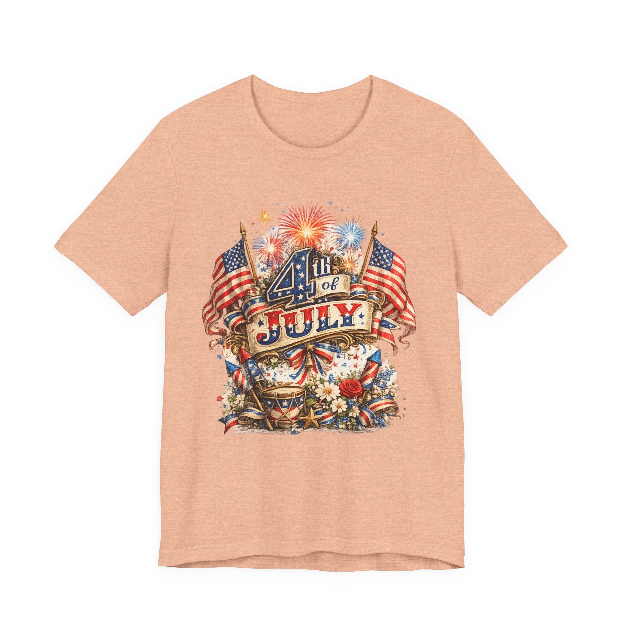 4th of July Fireworks T-Shirt — Patriotic American Flag Stars & Stripes Tee