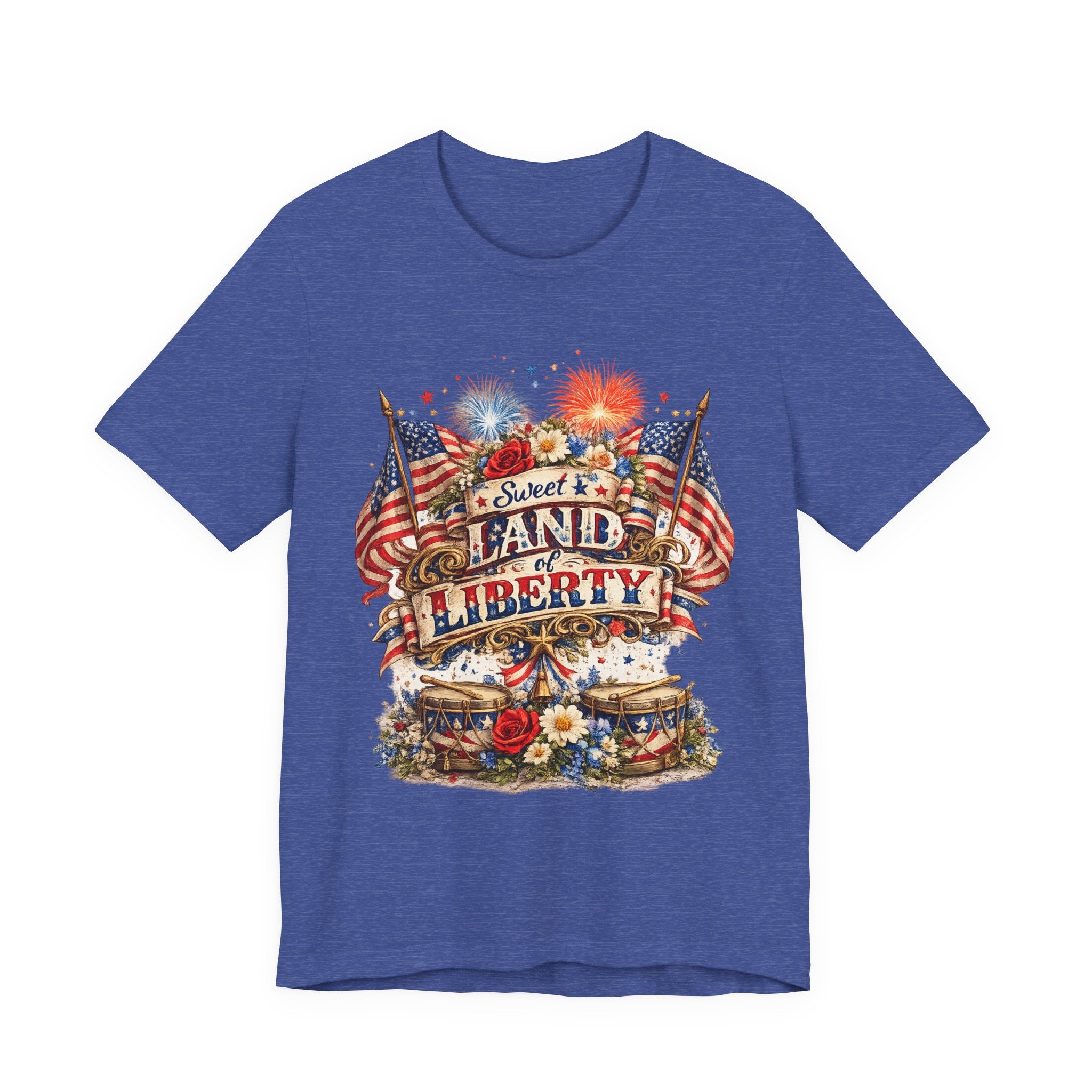 Sweet Land of Liberty T-Shirt — Vintage Patriotic American Flag 4th of July Tee
