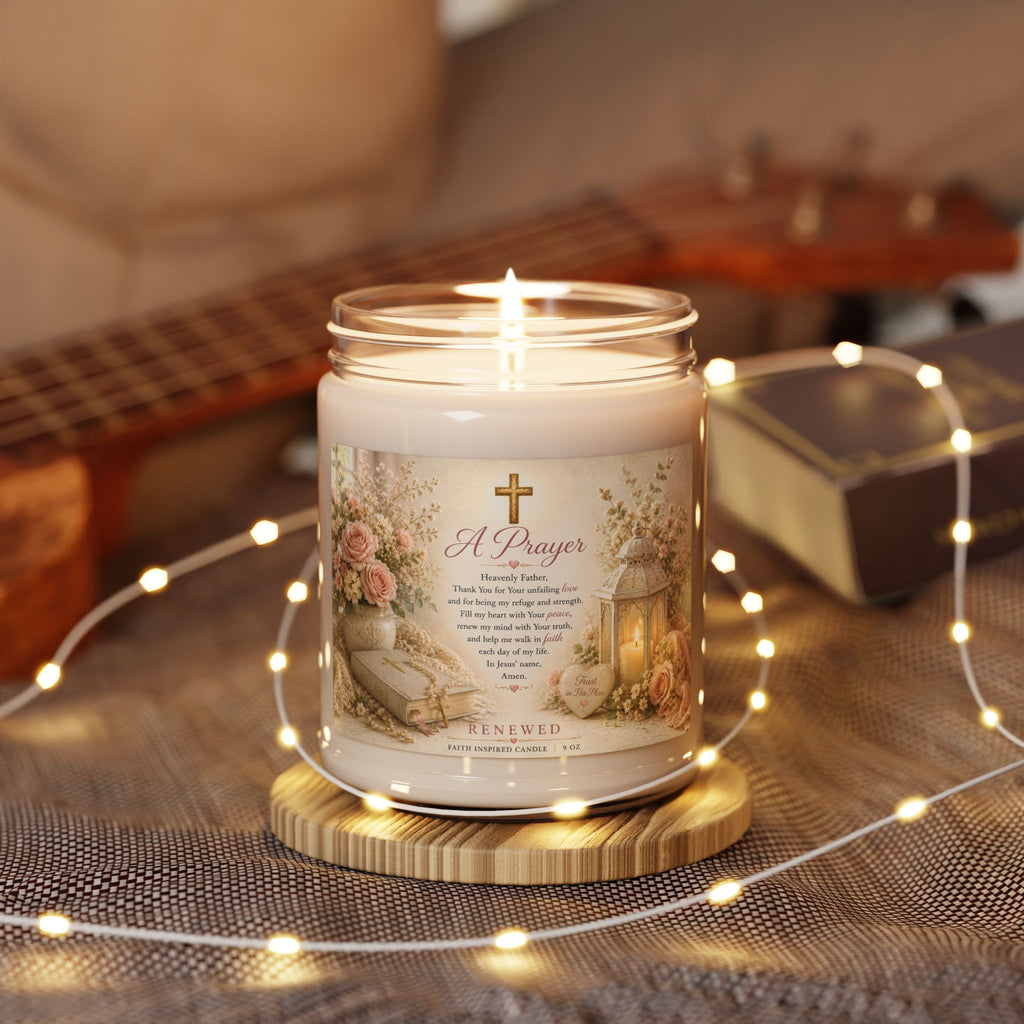 Prayer Candle — 9oz Scented Soy Keepsake Jar with A Prayer Label