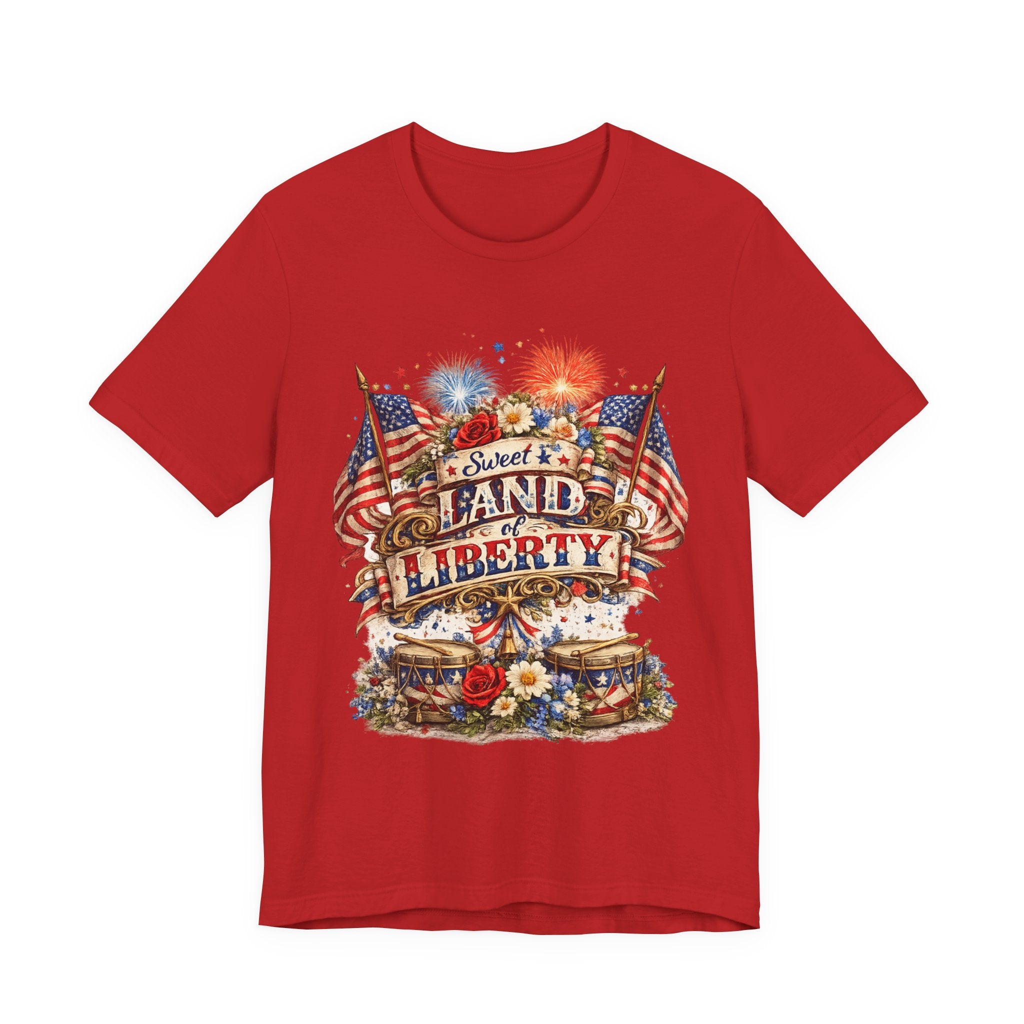Sweet Land of Liberty T-Shirt — Vintage Patriotic American Flag 4th of July Tee