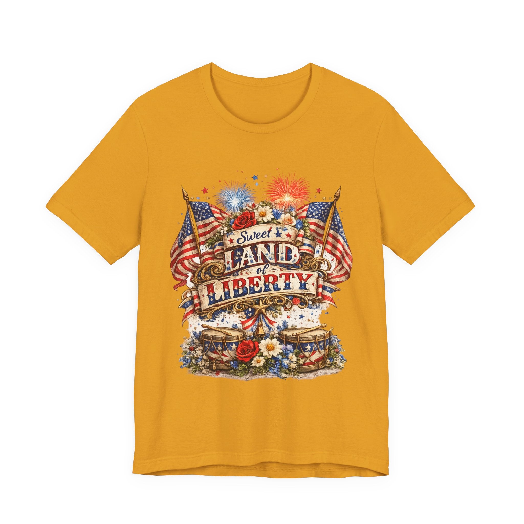 Sweet Land of Liberty T-Shirt — Vintage Patriotic American Flag 4th of July Tee
