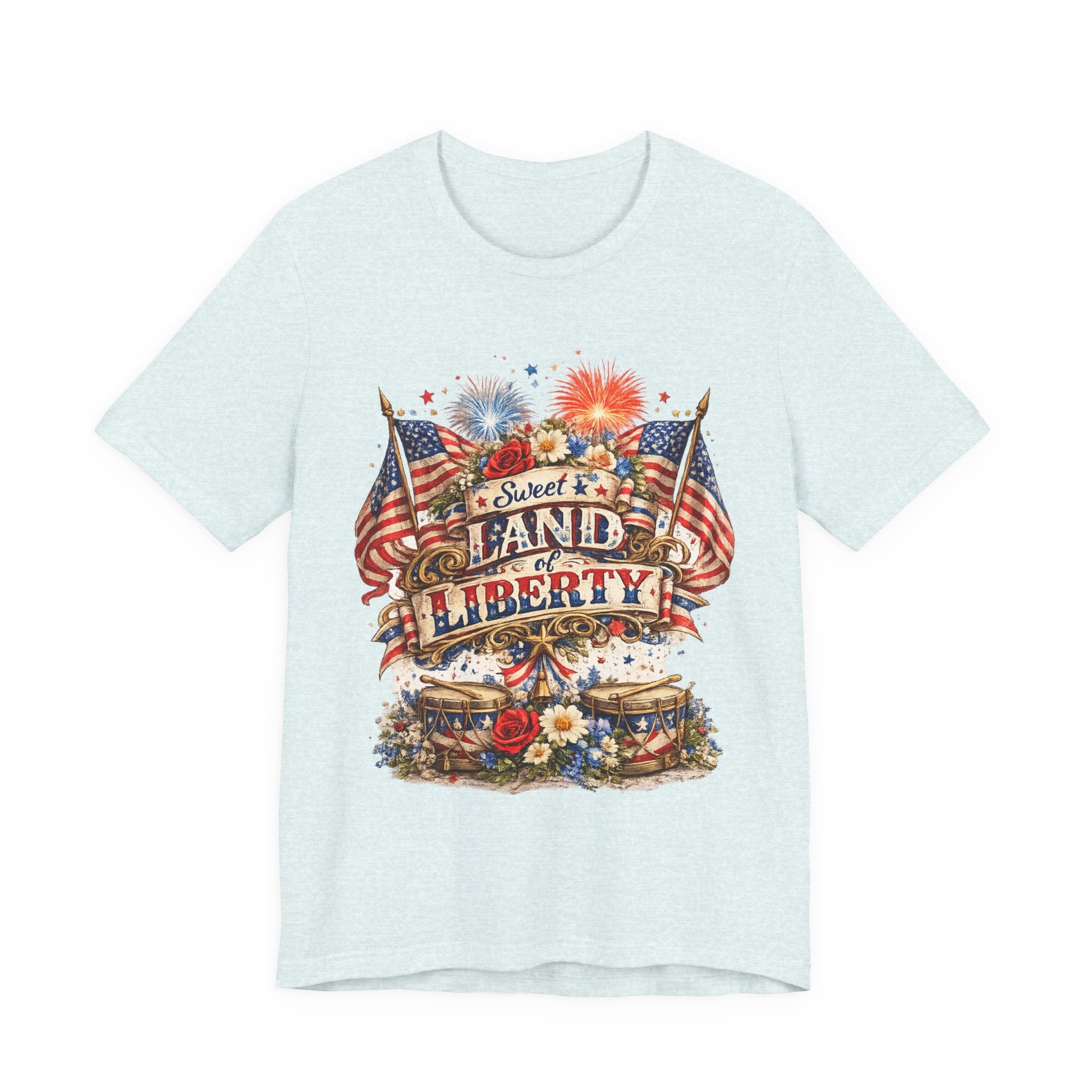 Sweet Land of Liberty T-Shirt — Vintage Patriotic American Flag 4th of July Tee