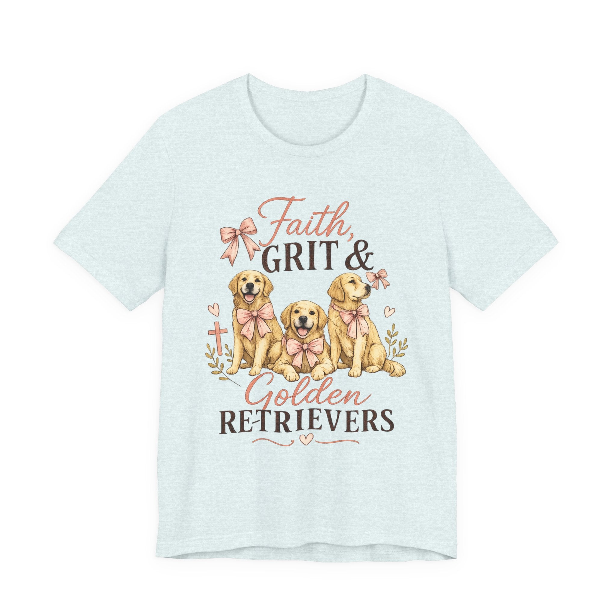 Faith, Grit & Golden Retrievers T‑Shirt — Cute Golden Retriever Graphic Tee