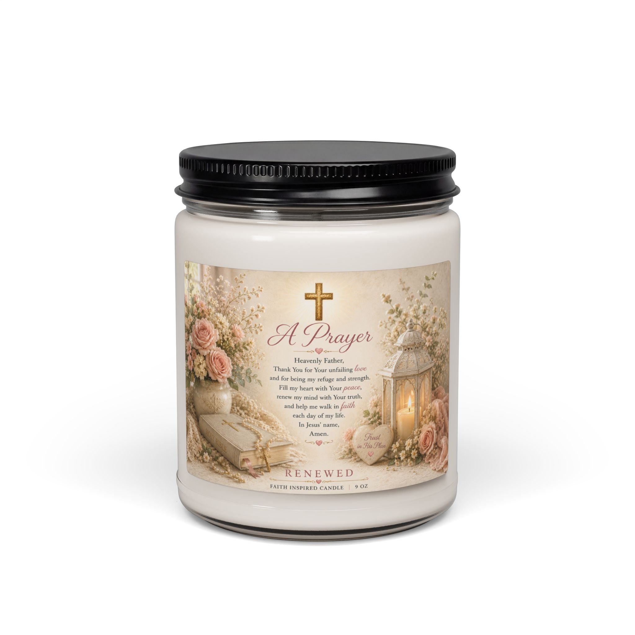 Prayer Candle — 9oz Scented Soy Keepsake Jar with A Prayer Label