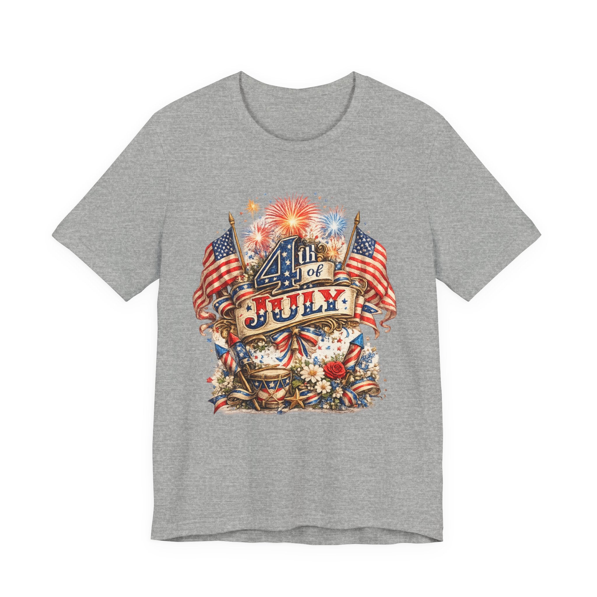 4th of July Fireworks T-Shirt — Patriotic American Flag Stars & Stripes Tee
