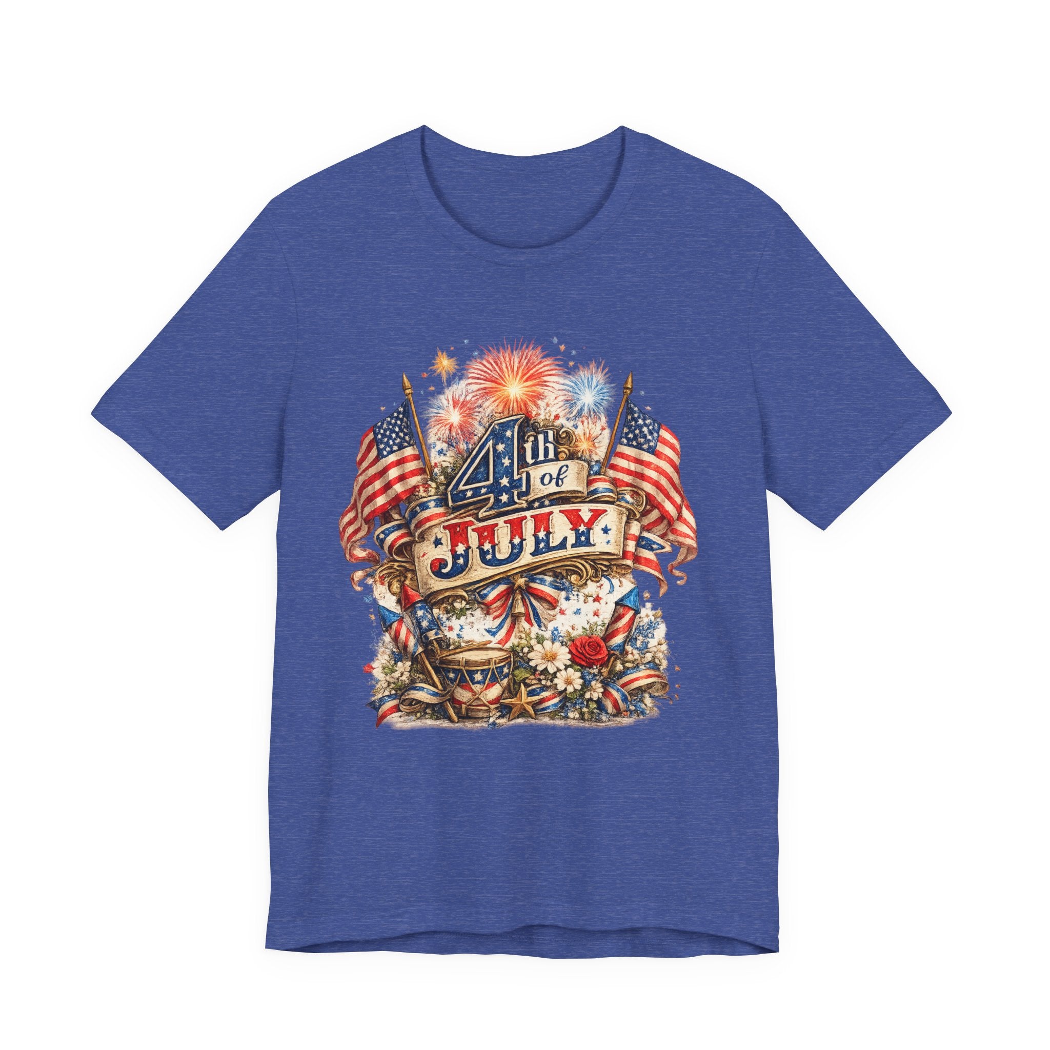 4th of July Fireworks T-Shirt — Patriotic American Flag Stars & Stripes Tee