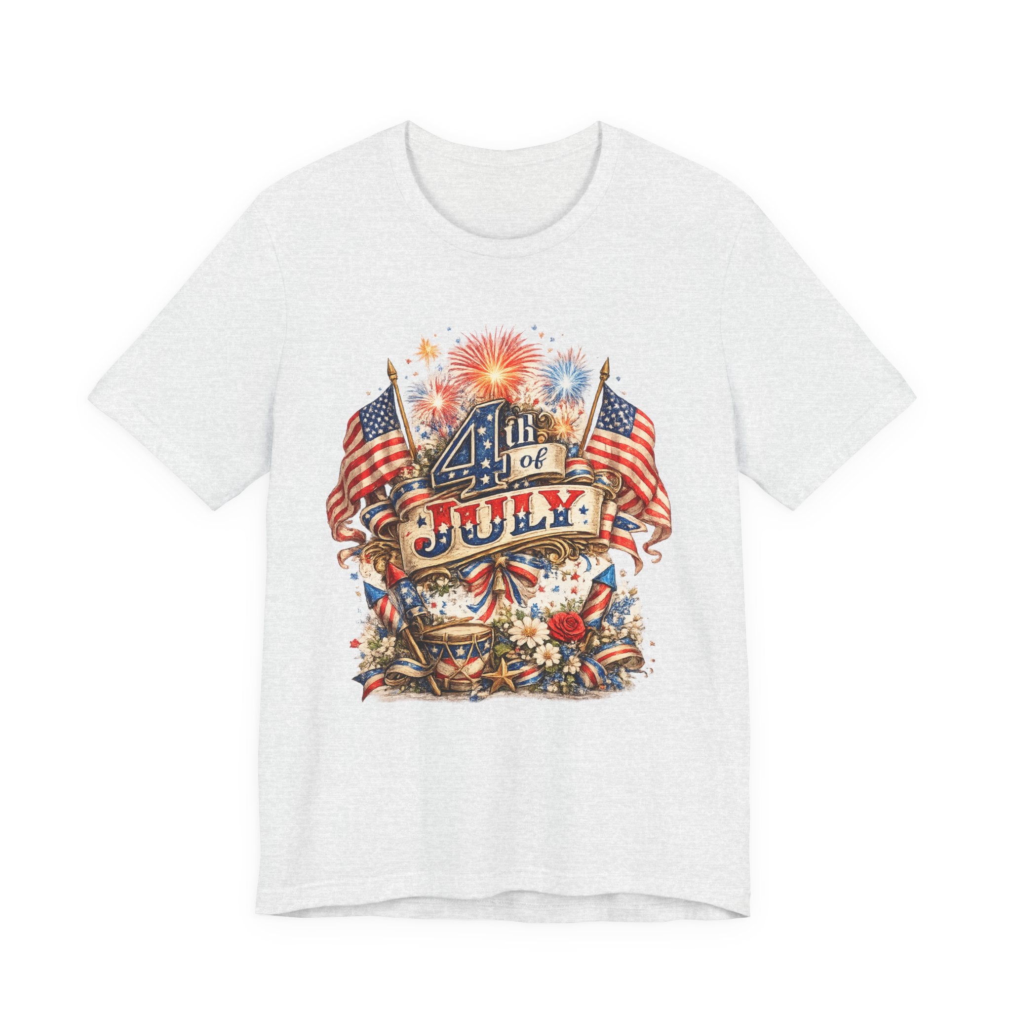 4th of July Fireworks T-Shirt — Patriotic American Flag Stars & Stripes Tee