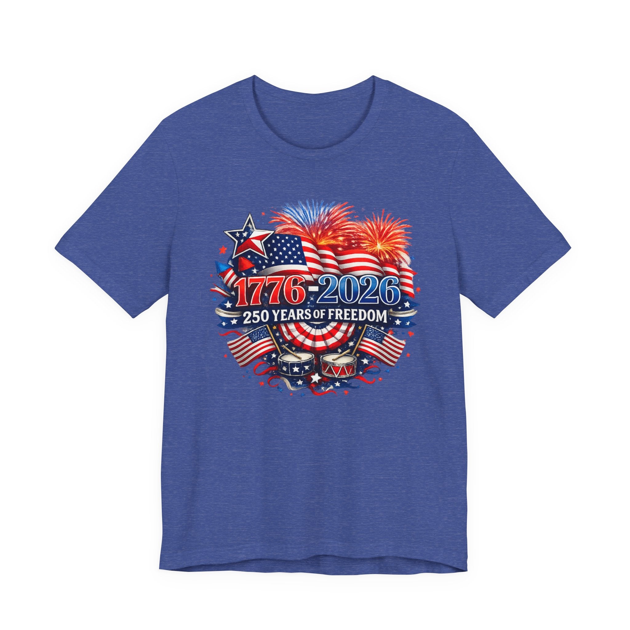 1776-2026 Freedom T-Shirt — Patriotic American Flag Fourth of July Tee