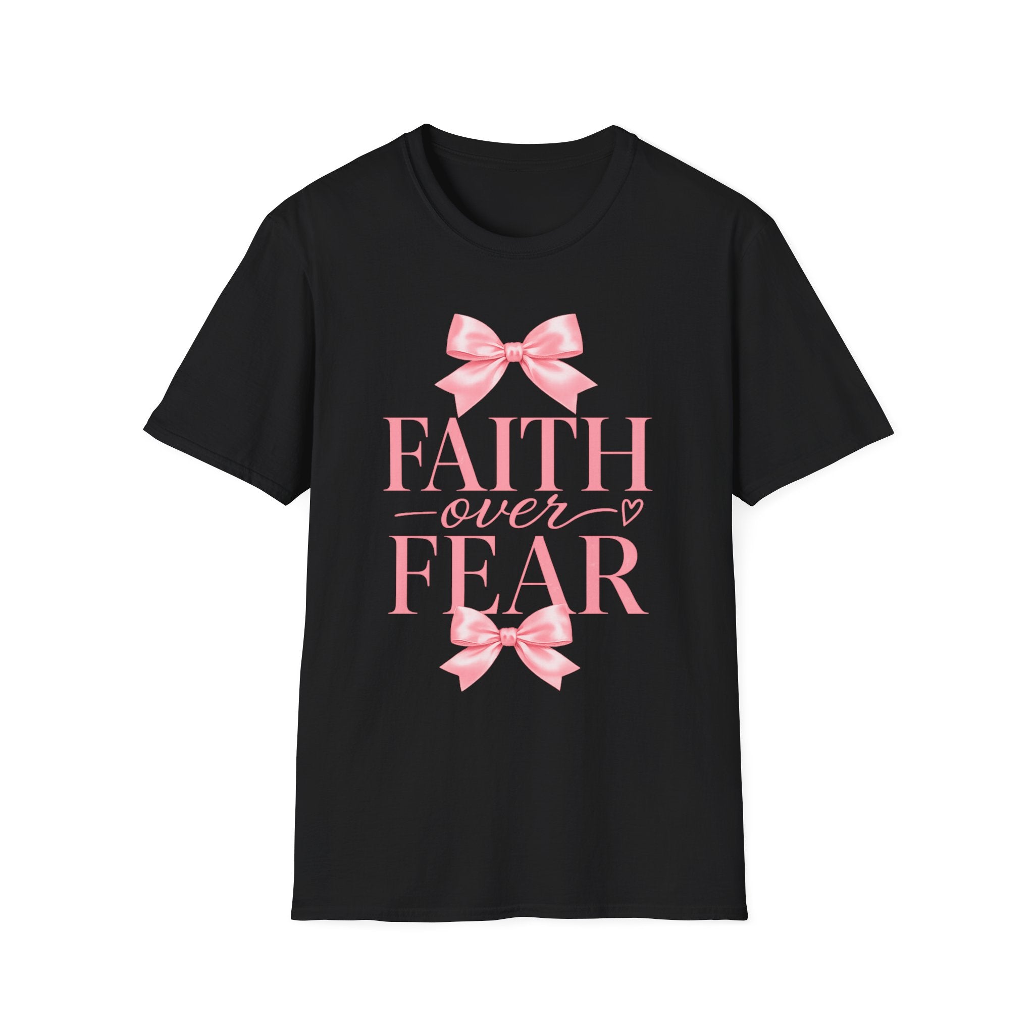Faith Over Fear T-Shirt — Pink Ribbon Inspirational Christian Tee