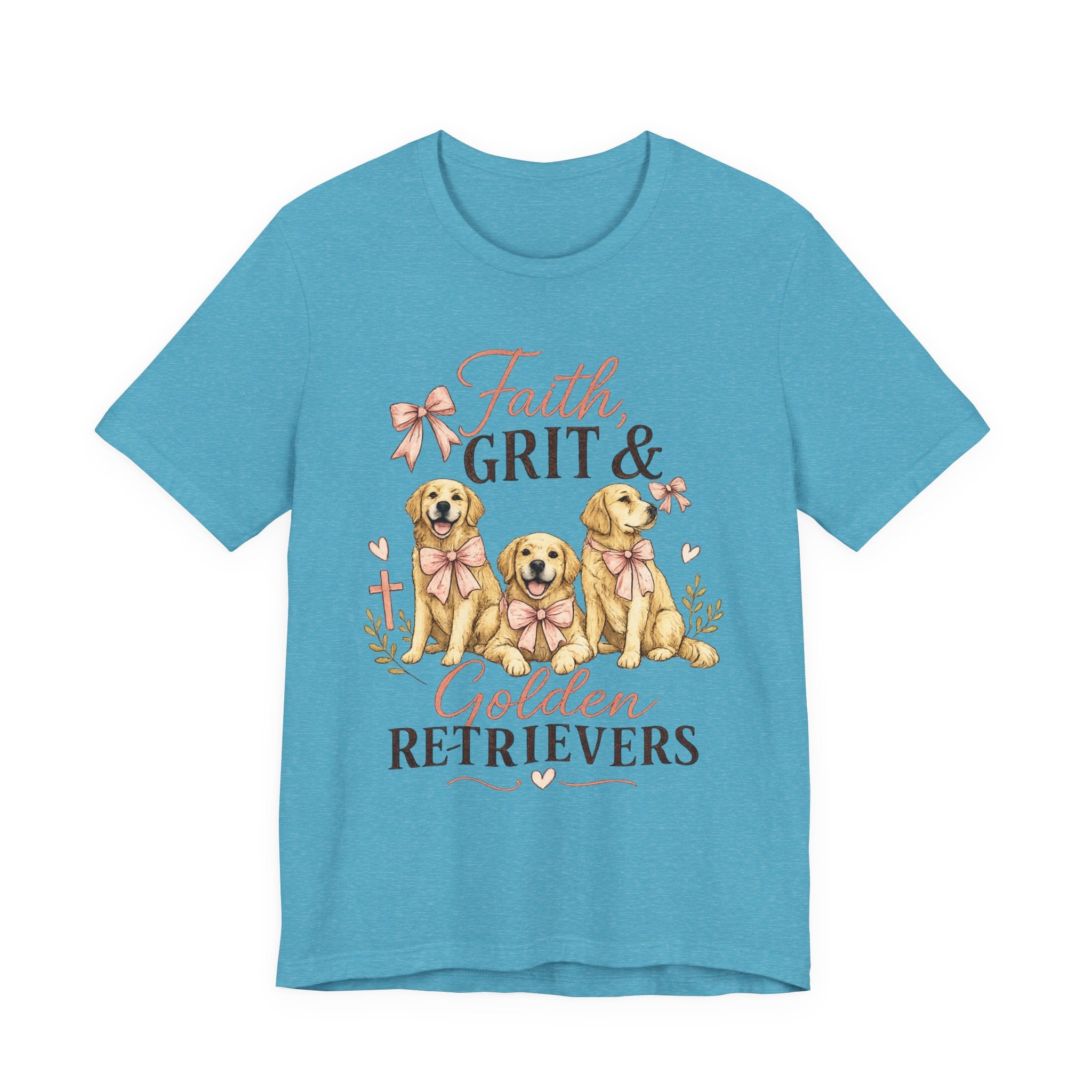 Faith, Grit & Golden Retrievers T‑Shirt — Cute Golden Retriever Graphic Tee