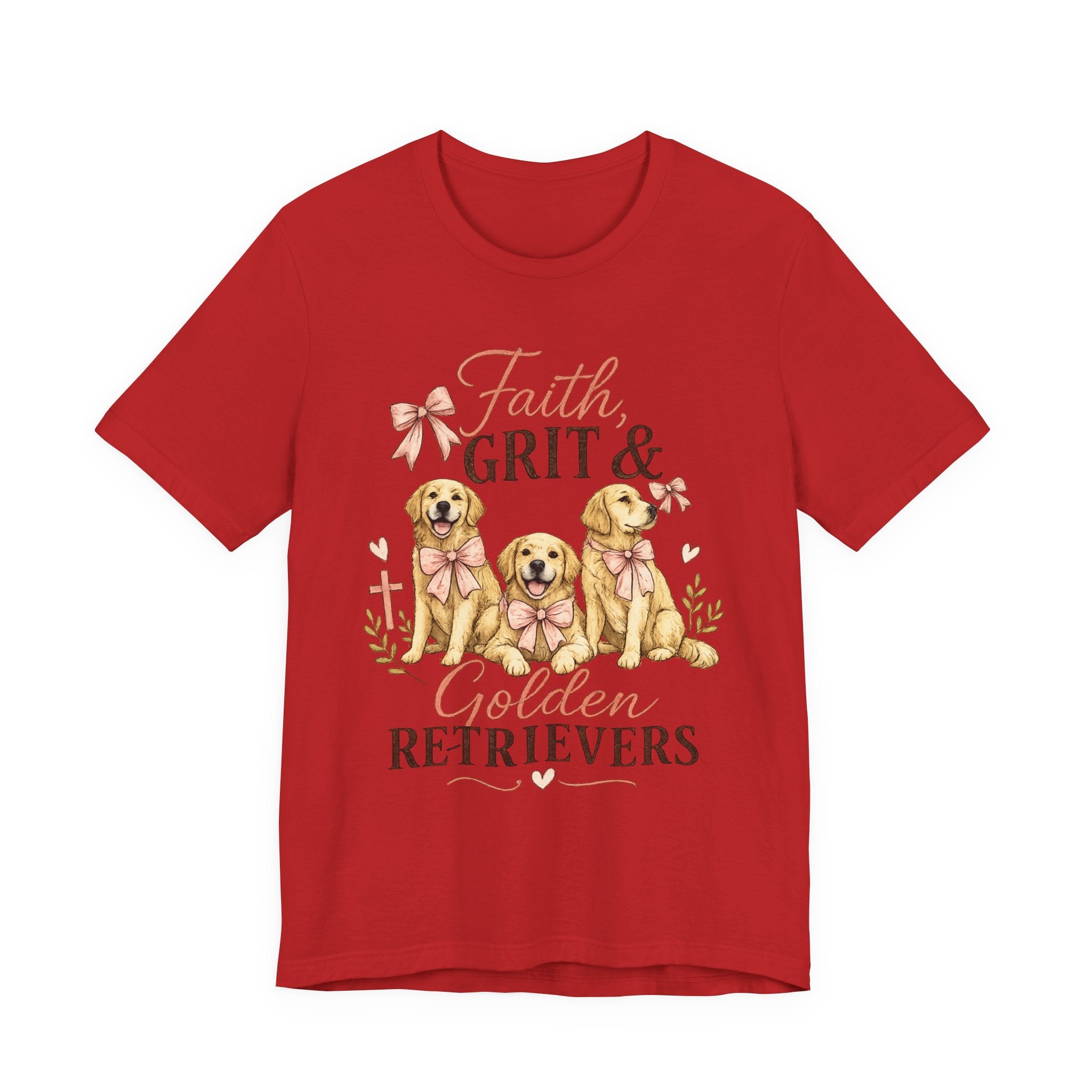 Faith, Grit & Golden Retrievers T‑Shirt — Cute Golden Retriever Graphic Tee