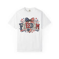Freedom Patriotic T-Shirt – American Flag Bow & Heart Fourth of July Tee