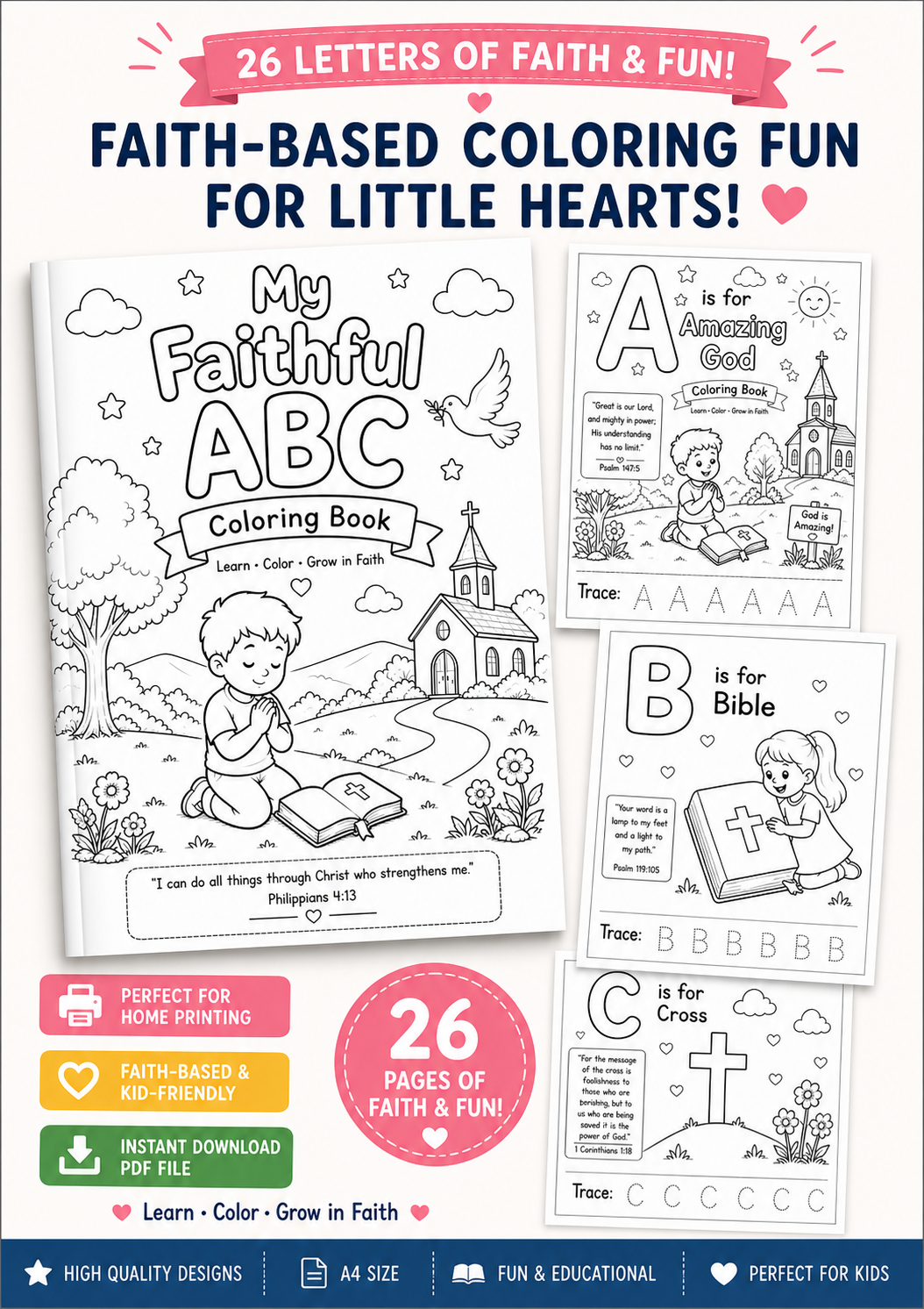 Faith Coloring Book Digital Download