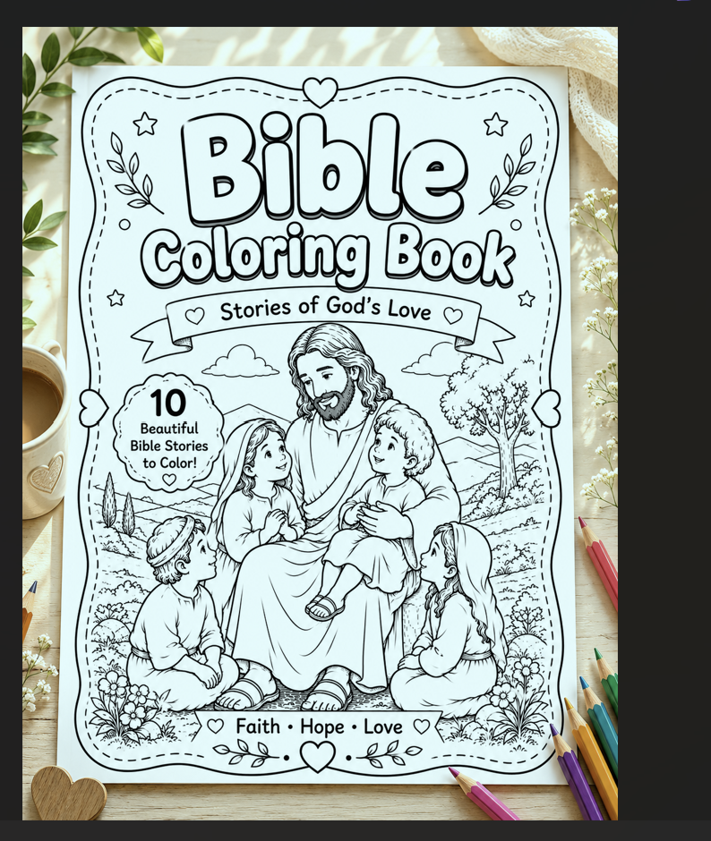 Bible Coloring Book - Stories of God's Love - Digital Download